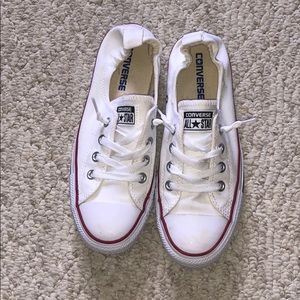 Women’s white converse slide on tennis shoes